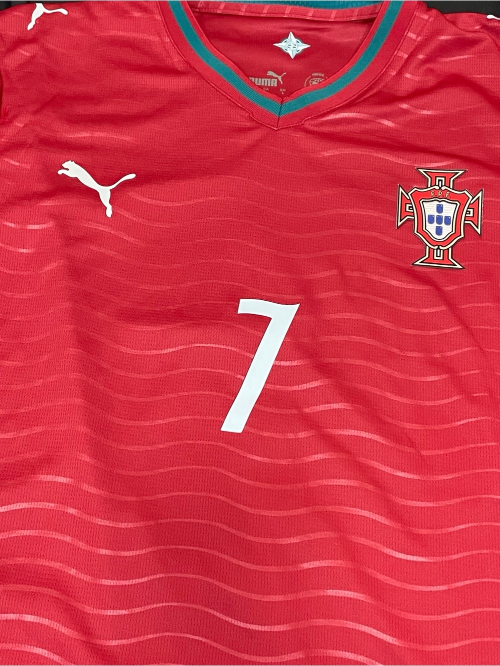 Puma Portugal #7 Red Soccer Jersey - Picture 3 of 7